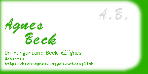 agnes beck business card